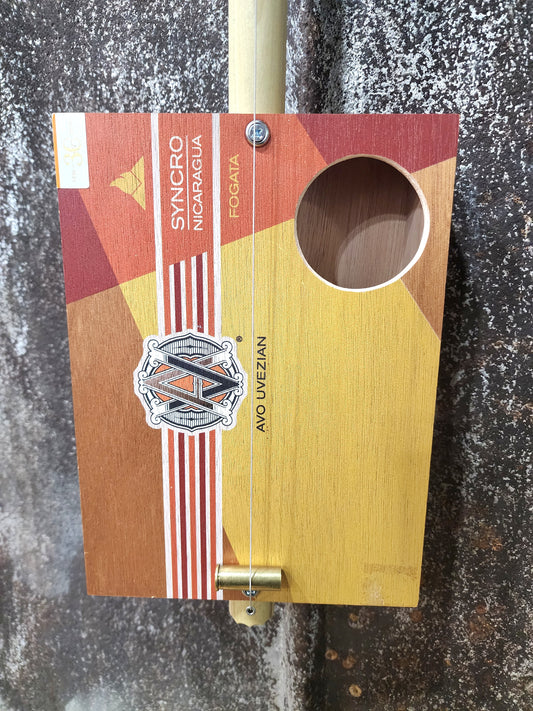 "Falling Tunes" Regular Cigar Box Bullet Banjo