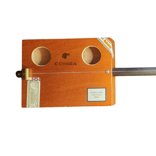 "Max Woodgrain" Premium Cigar Box Bullet Banjo