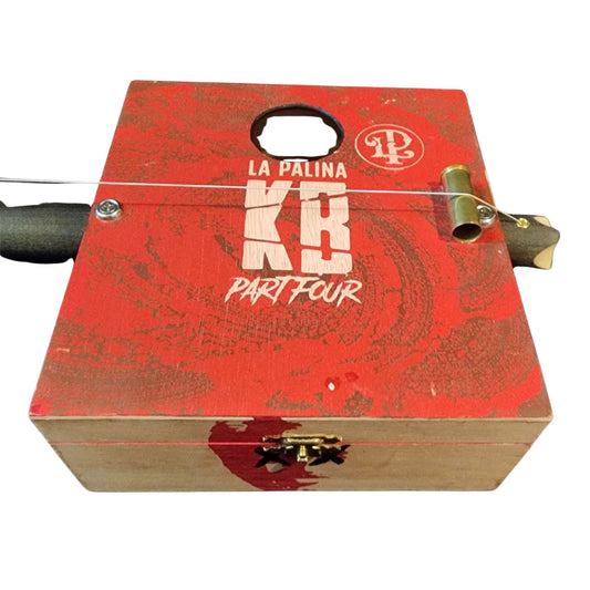 "Red Sky" Mini Cigar Box Bullet Banjo
