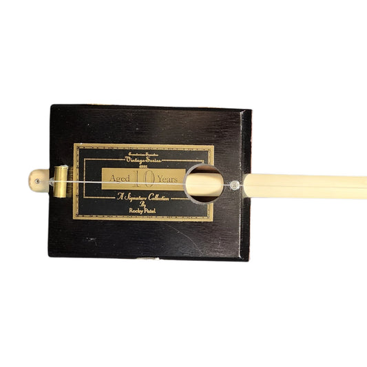 "Perfectly Aged" Mini Cigar Box Bullet Banjo