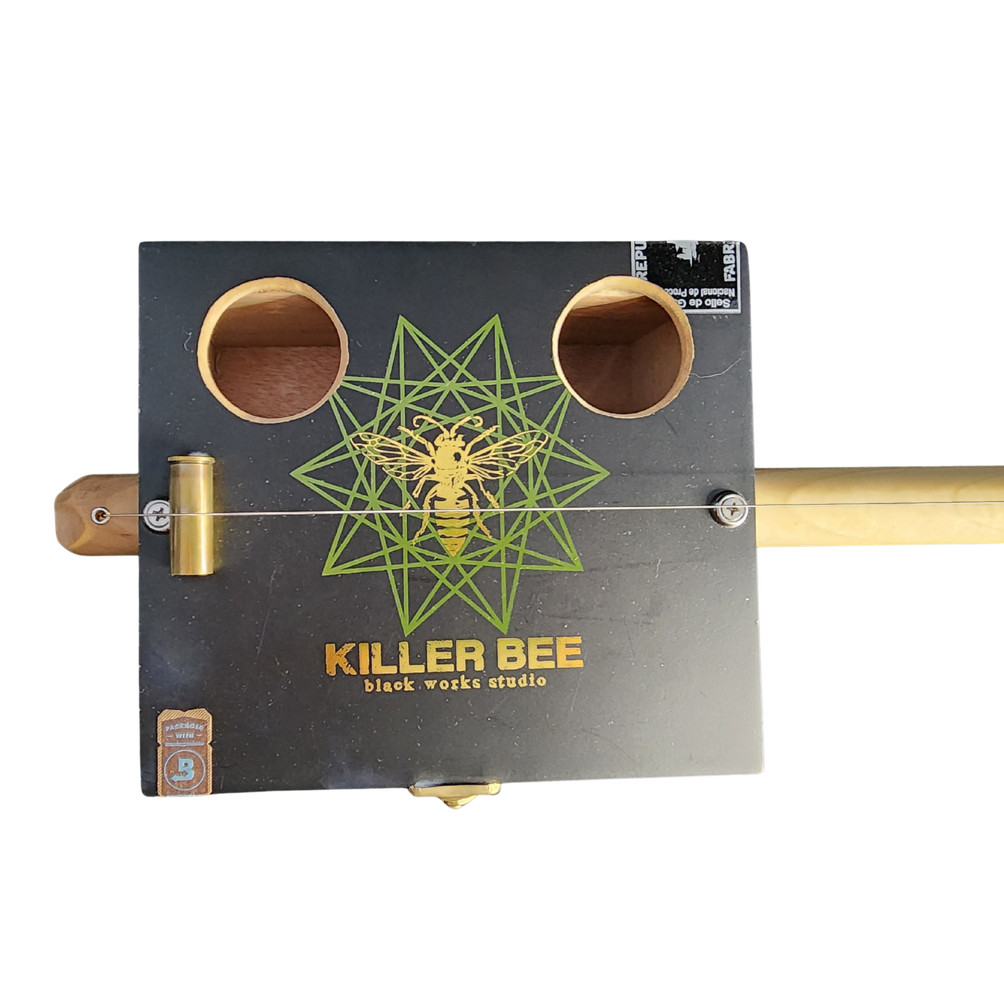 "Killer Bee" Mini Cigar Box Bullet Banjo