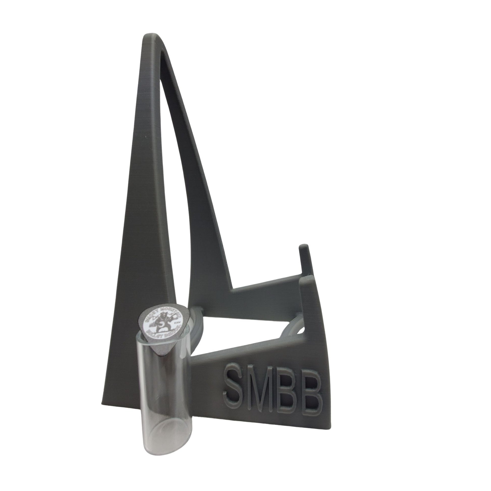 Custom 3D printed stand and a glass finger slide for Smoky Mountain Bullet Banjos.