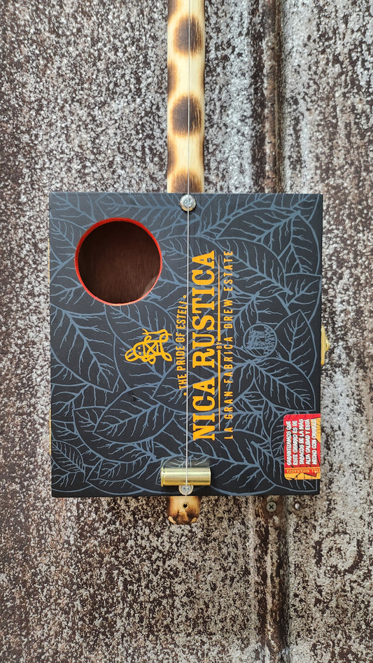 "Sun Leaf" Regular Cigar Box Bullet Banjo