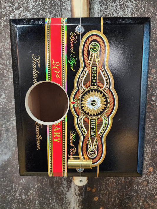 "Cue Vegas" Premium Cigar Box Bullet Banjo