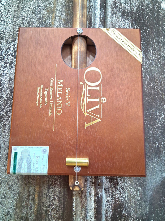 "Not Olivia" Regular Cigar Box Bullet Banjo