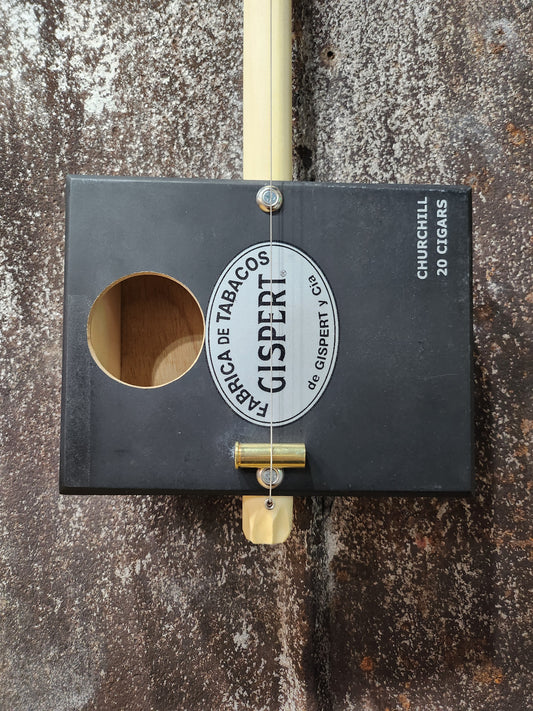 "Two Shades" Mini Cigar Box Bullet Banjo