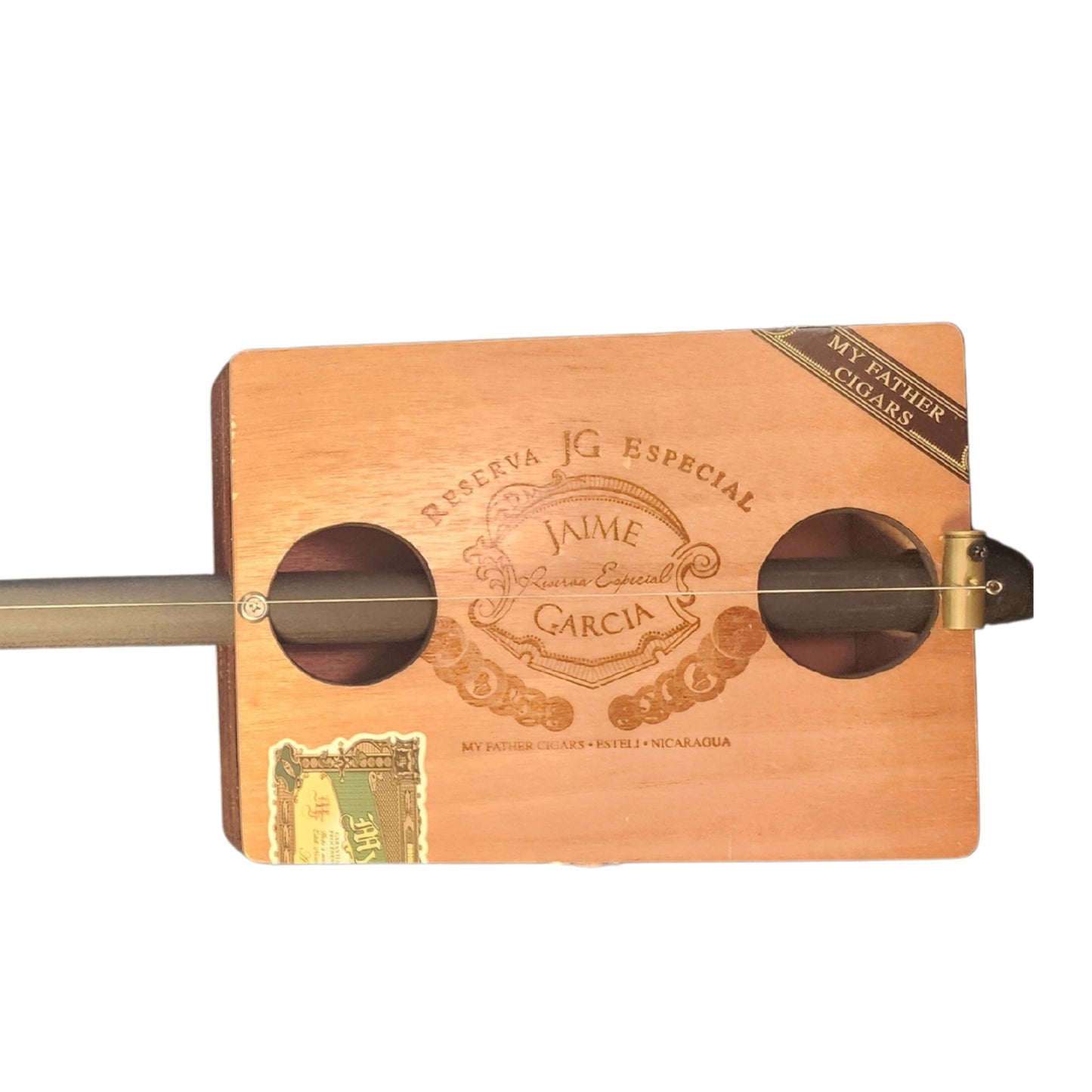 "Wood Panel" Regular Cigar Box Bullet Banjo