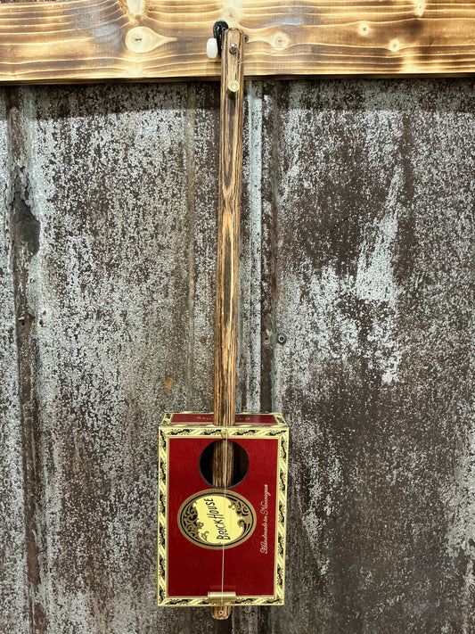 “Red Brick” Mini Cigar Box Bullet Banjo