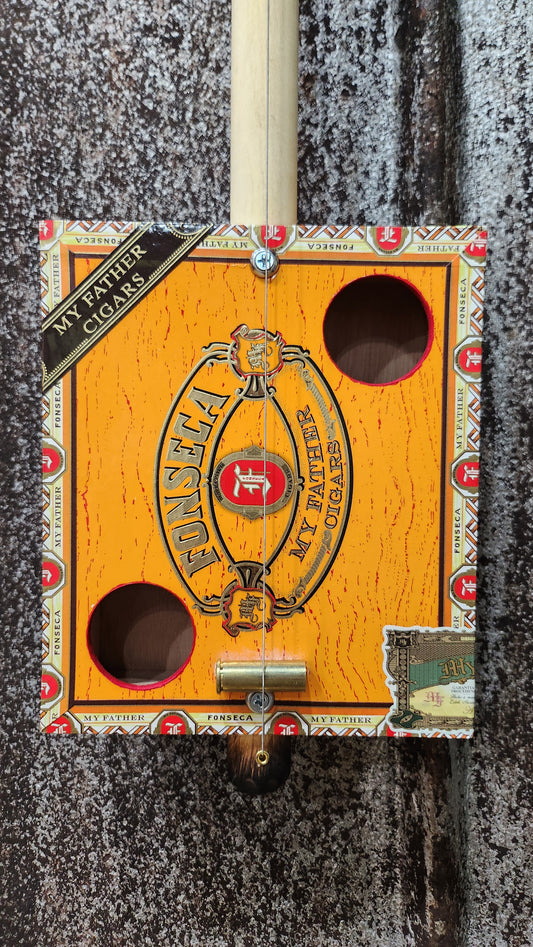 "Cheese Slice" Mini Cigar Box Bullet Banjo