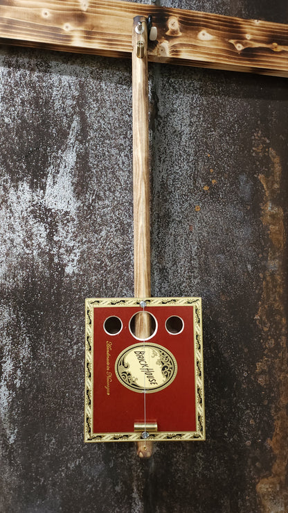 "Red Rebel" Mini Cigar Box Bullet Banjo
