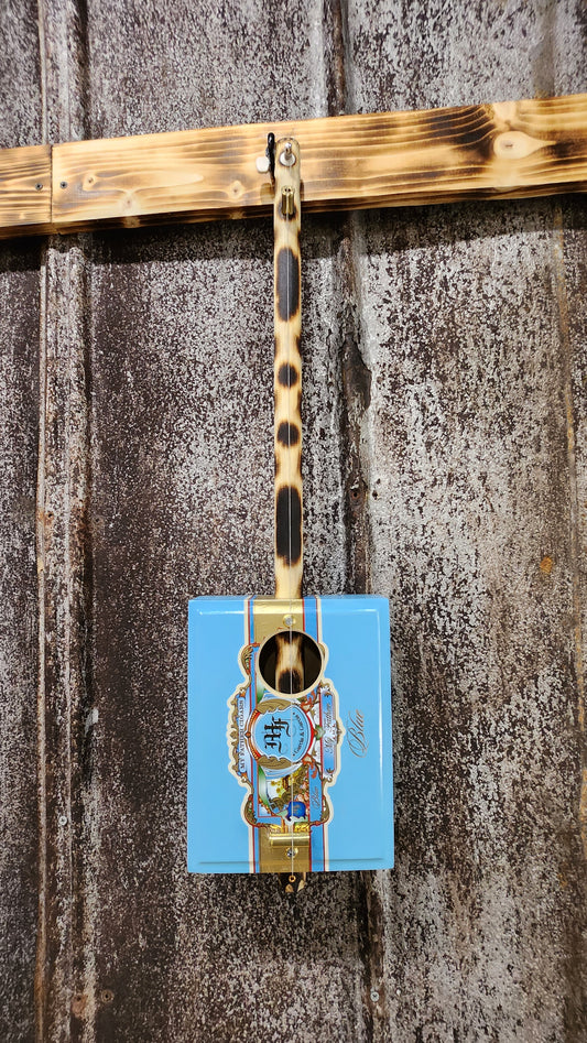 "Blue Grotto" Mini Acoustic Cigar Box Bullet Banjos