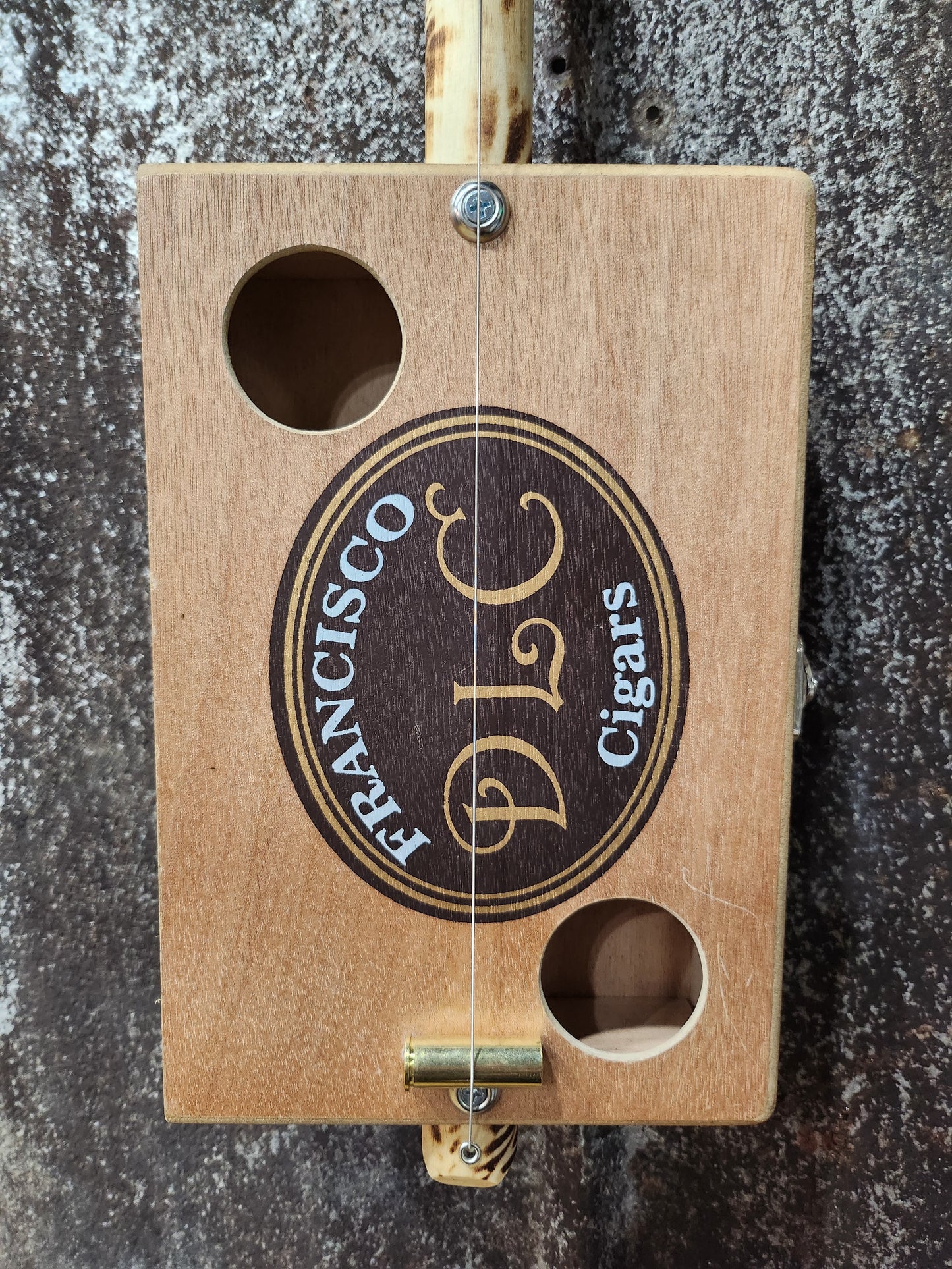 "Leafy Greens" Mini Cigar Box Bullet Banjo