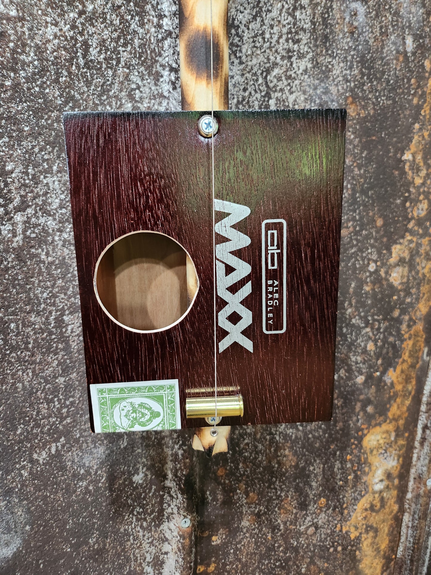 "Cheetah Maxx" Mini Cigar Box Bullet Banjo