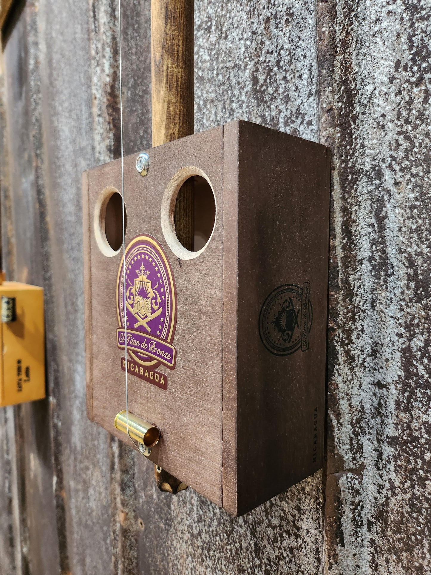 "Purple Haze" Mini Cigar Box Bullet Banjo