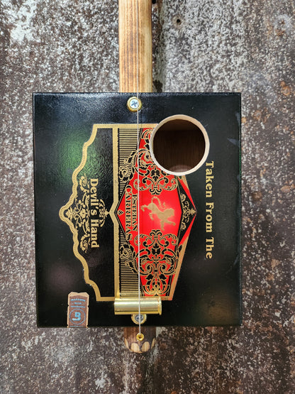 "Deal With The Devil" Mini Cigar Box Bullet Banjo