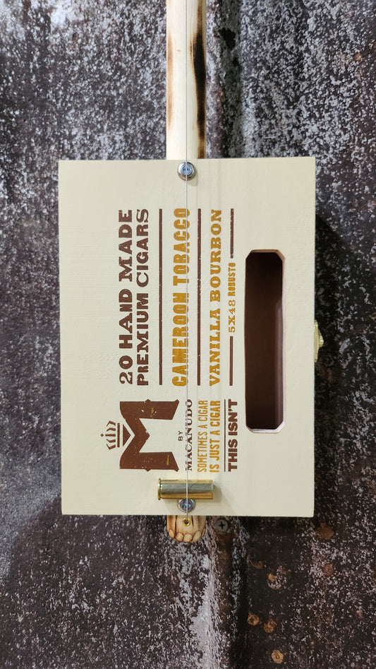 "Bland Stands" Premium Cigar Box Bullet Banjo