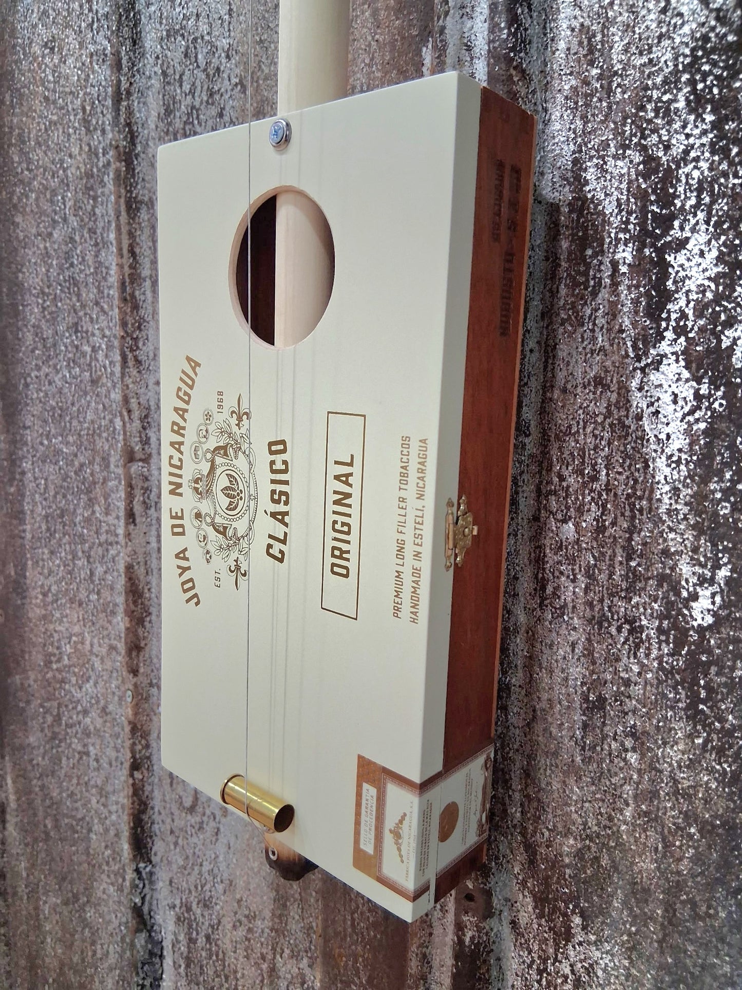 "Lit Candlestick" Regular Cigar Box Banjo
