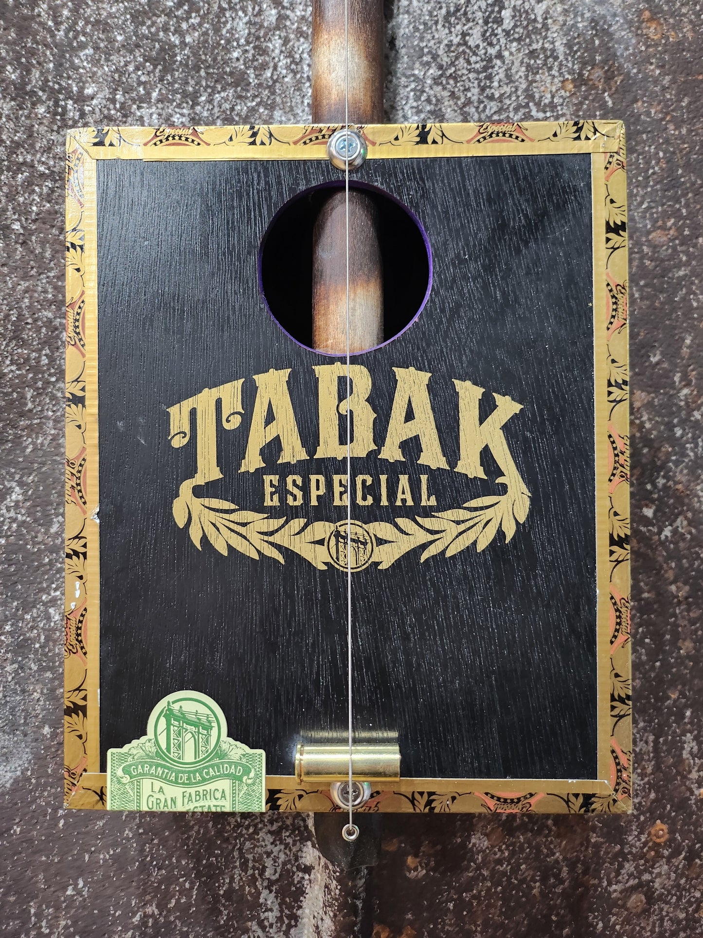 "Space Plates" Regular Cigar Box Bullet Banjo