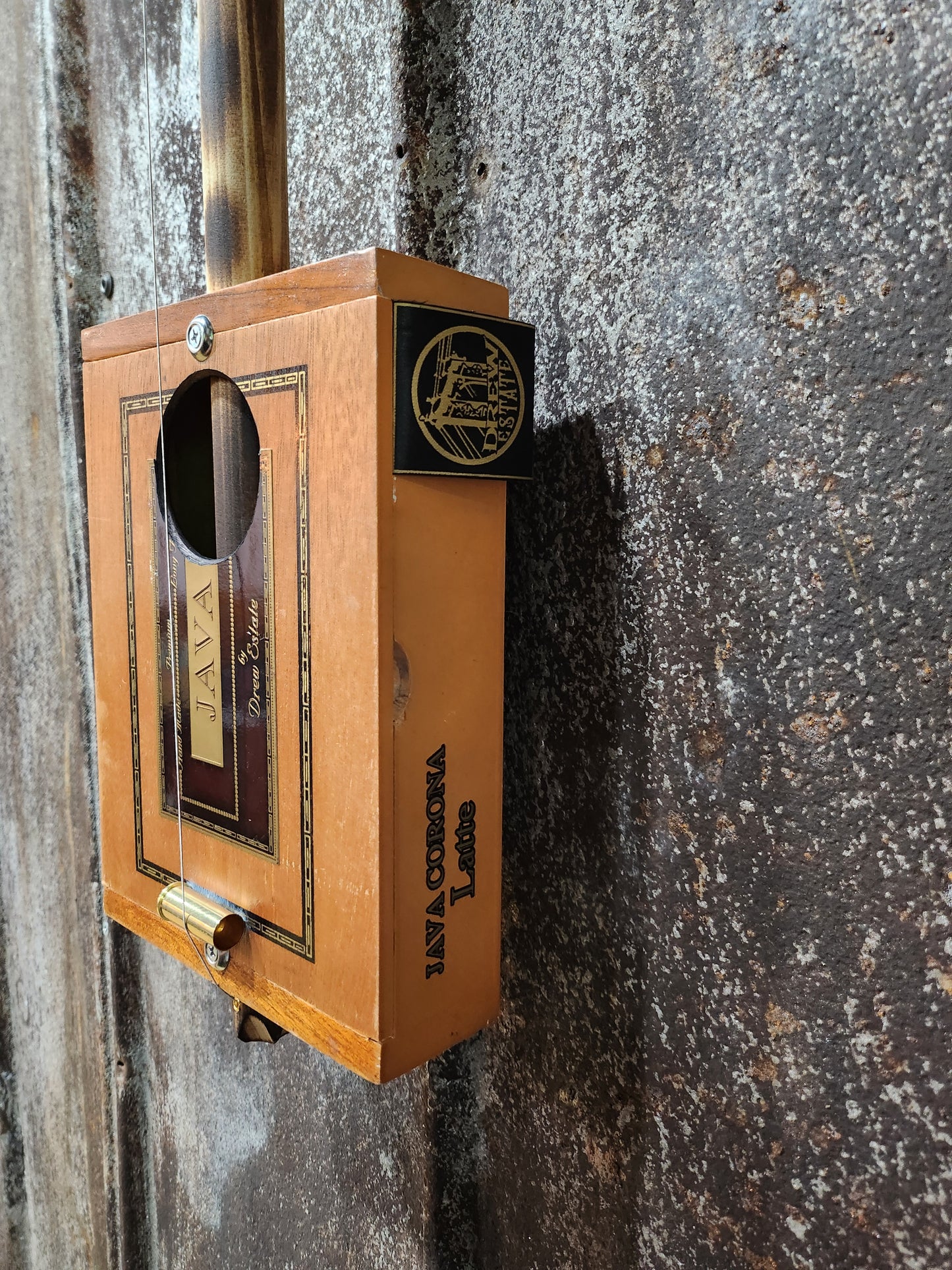 "Oak & Honey" Mini Cigar Box Bullet Banjo