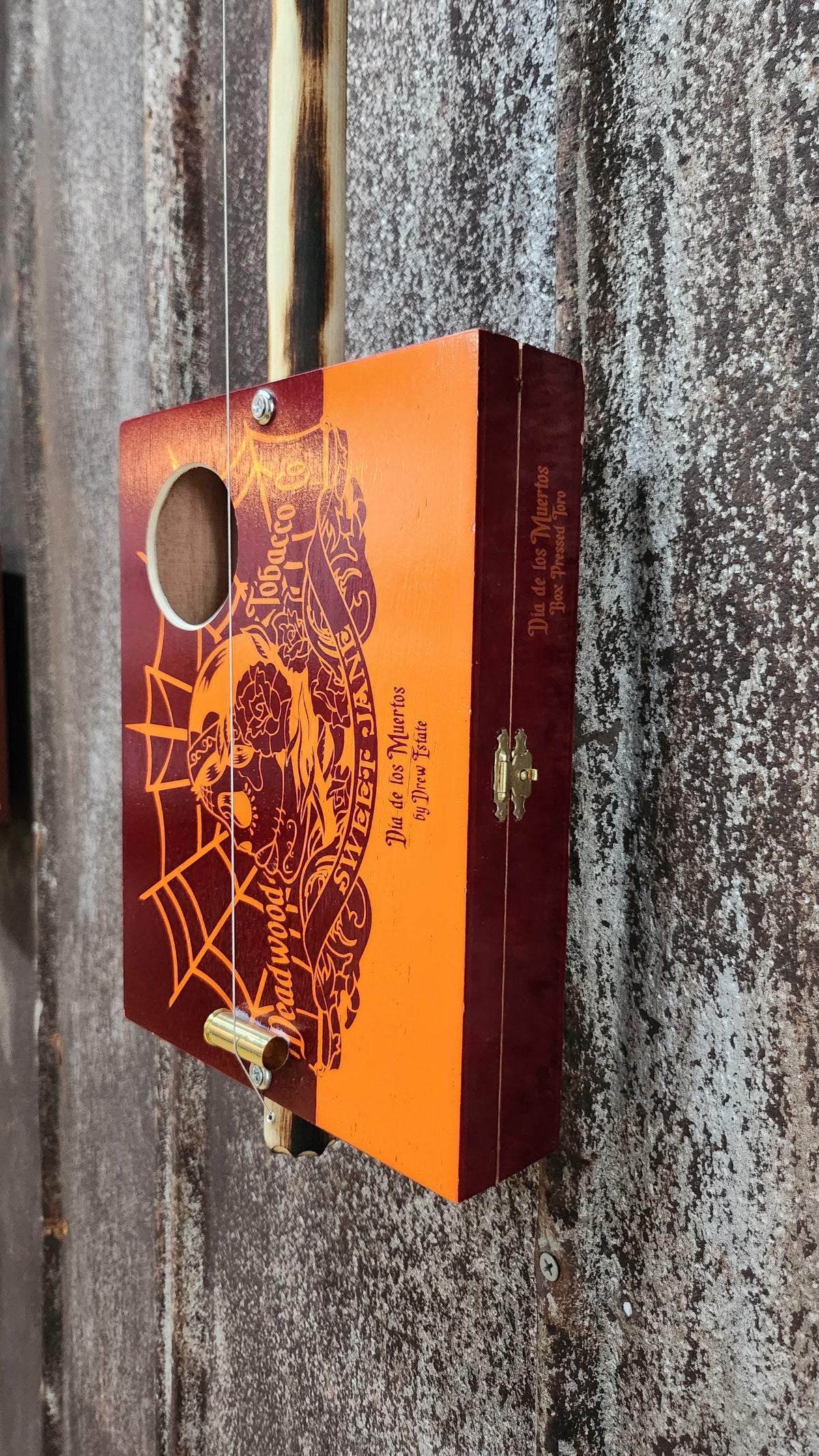 "Calavera" Premier Acoustic Cigar Box Bullet Banjo