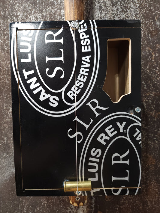 "Crested Diddler" Premium Cigar Box Bullet Banjo