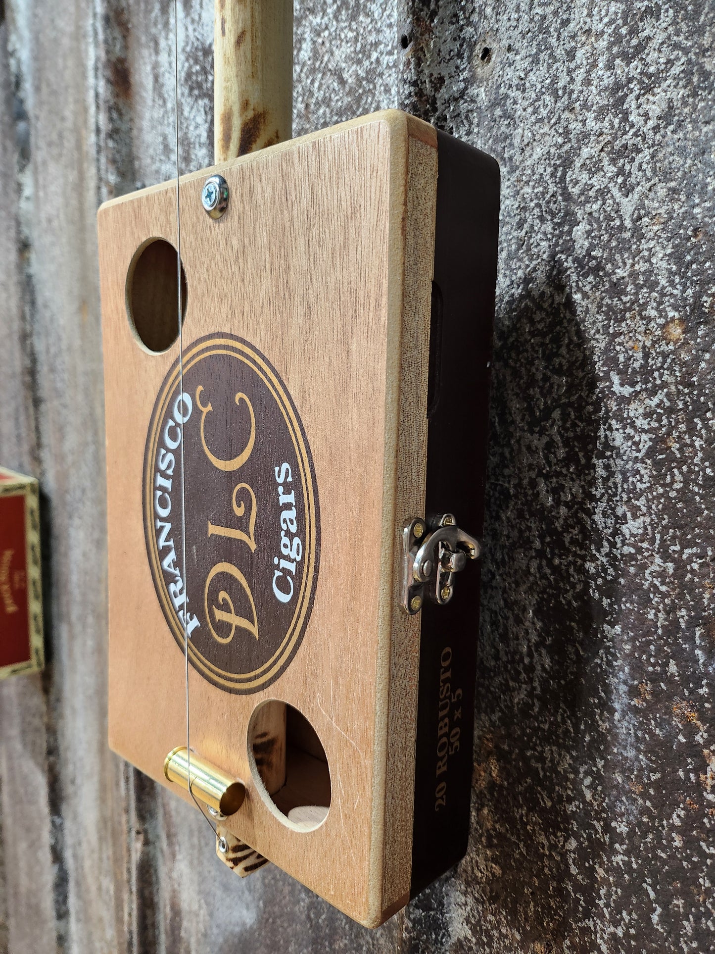 "Leafy Greens" Mini Cigar Box Bullet Banjo