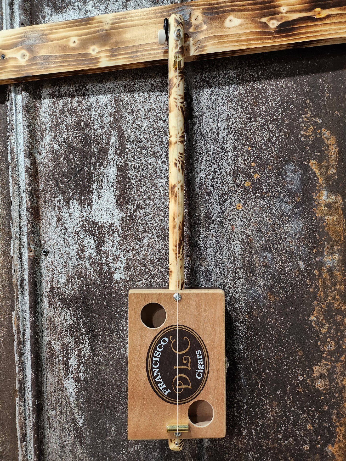 "Leafy Greens" Mini Cigar Box Bullet Banjo