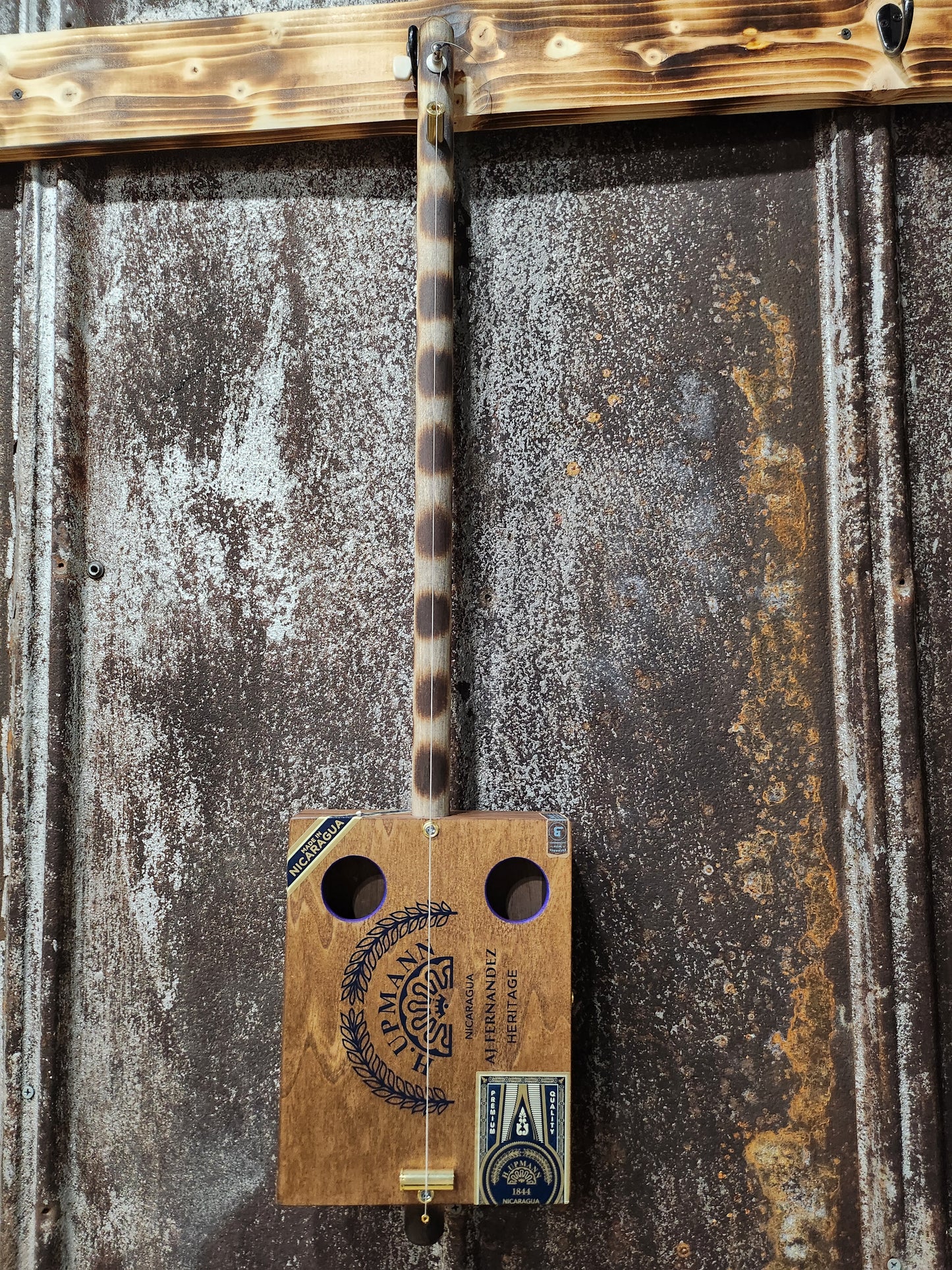 "Blue Grass" Premium Cigar Box Bullet Banjo