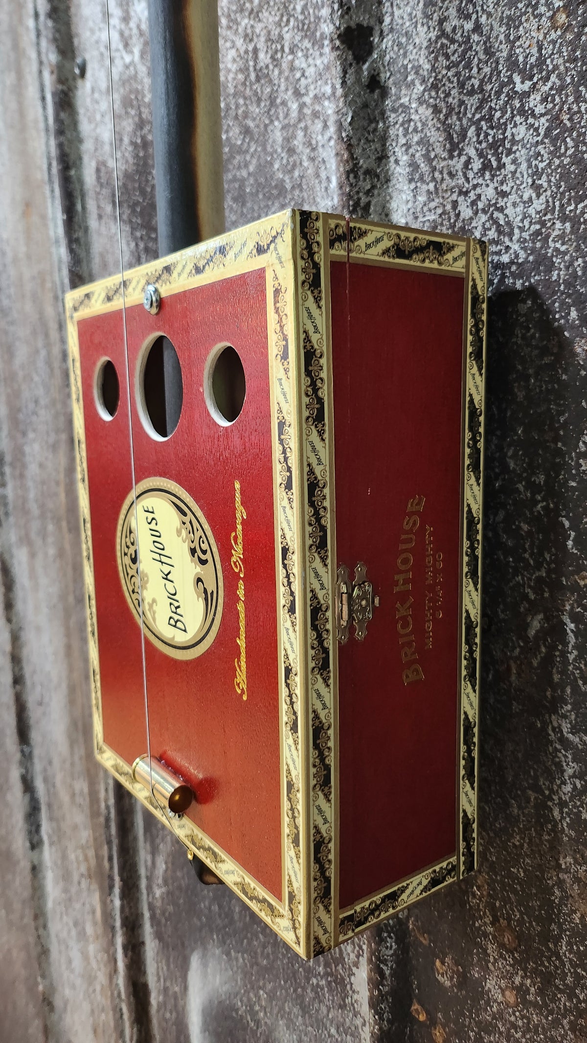 "Red Rocker" Regular Cigar Box Bullet Banjo