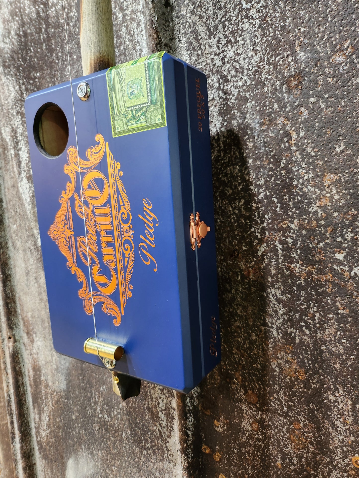 "Gilded Midnight" Premium Cigar Box Bullet Banjo