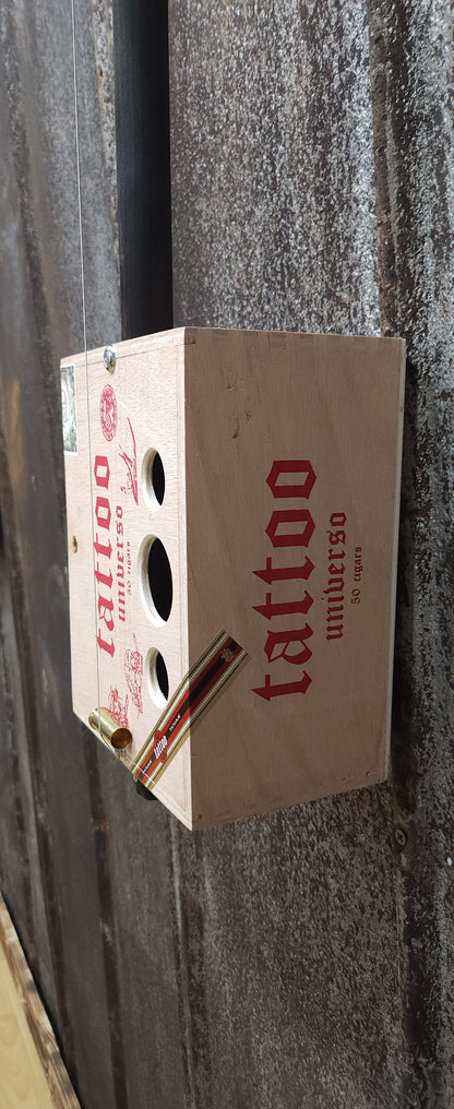 "Patchwork" Premium Cigar Box Bullet Banjo