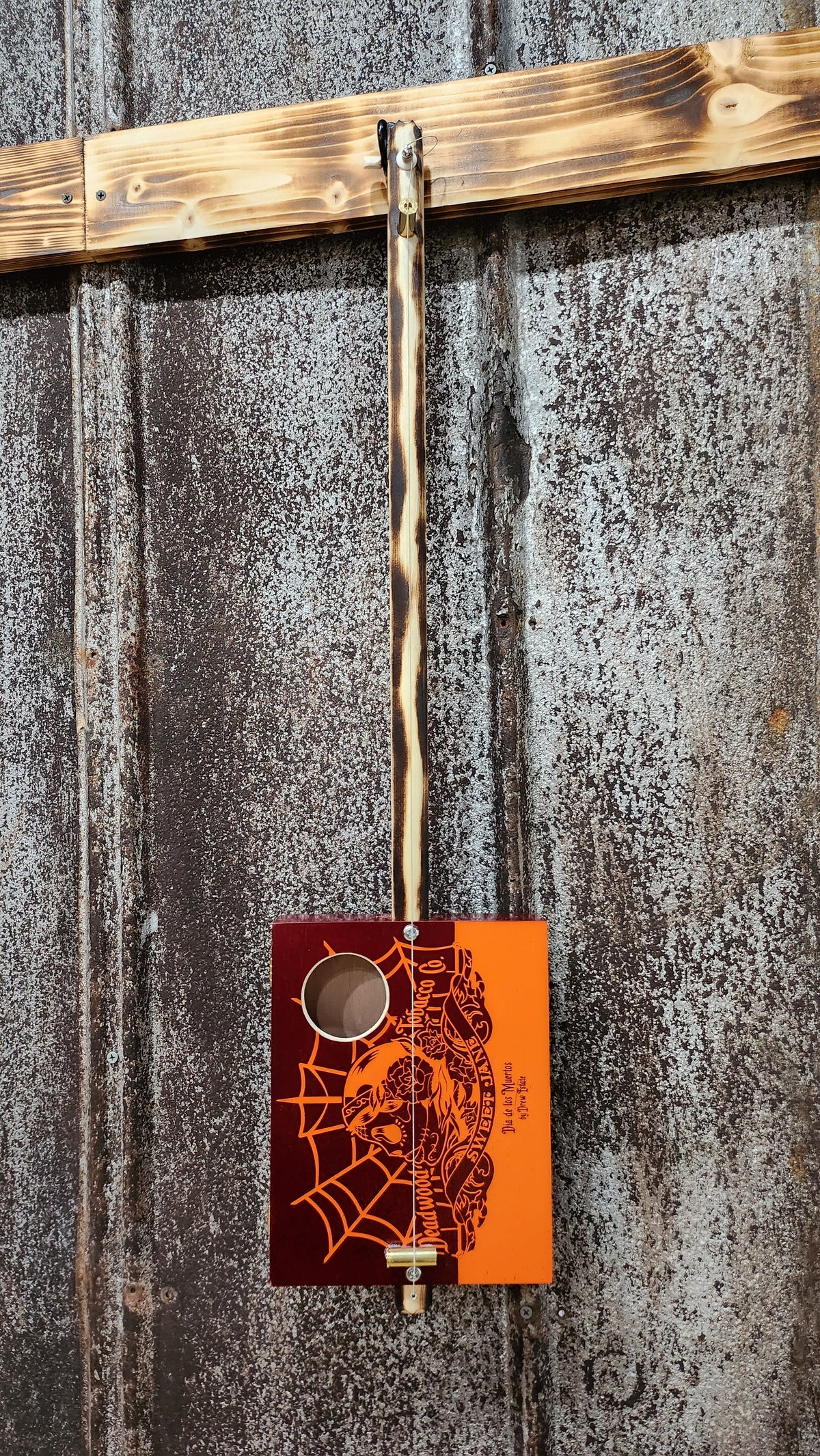 "Calavera" Premier Acoustic Cigar Box Bullet Banjo