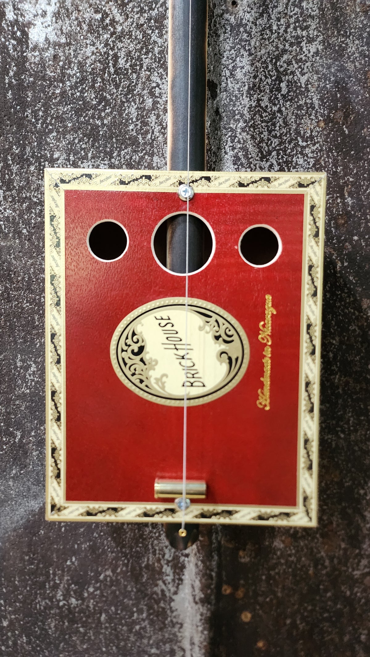 "Red Rocker" Regular Cigar Box Bullet Banjo