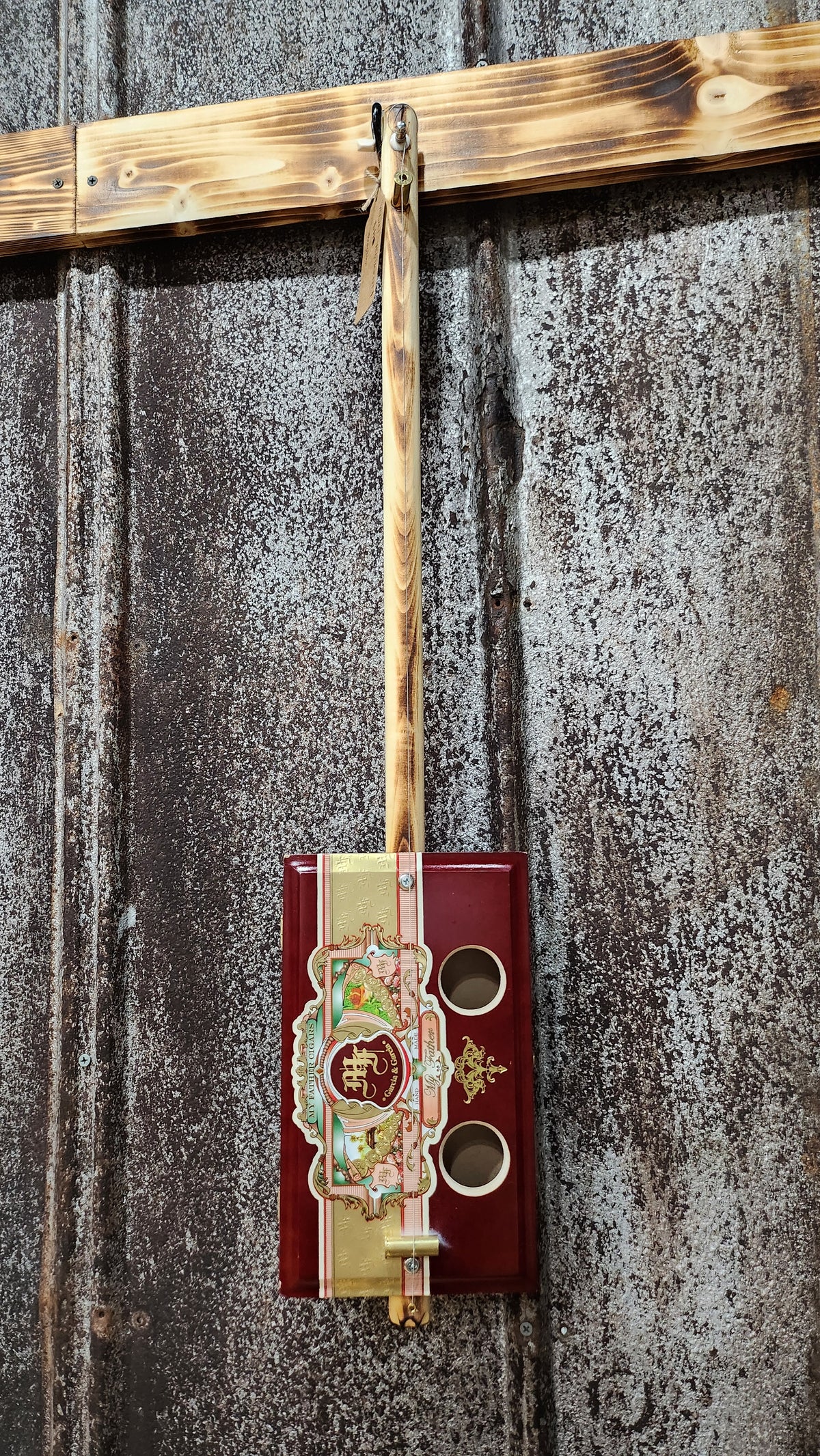 "Velvet Vestment" Regular Cigar Box Bullet Banjo