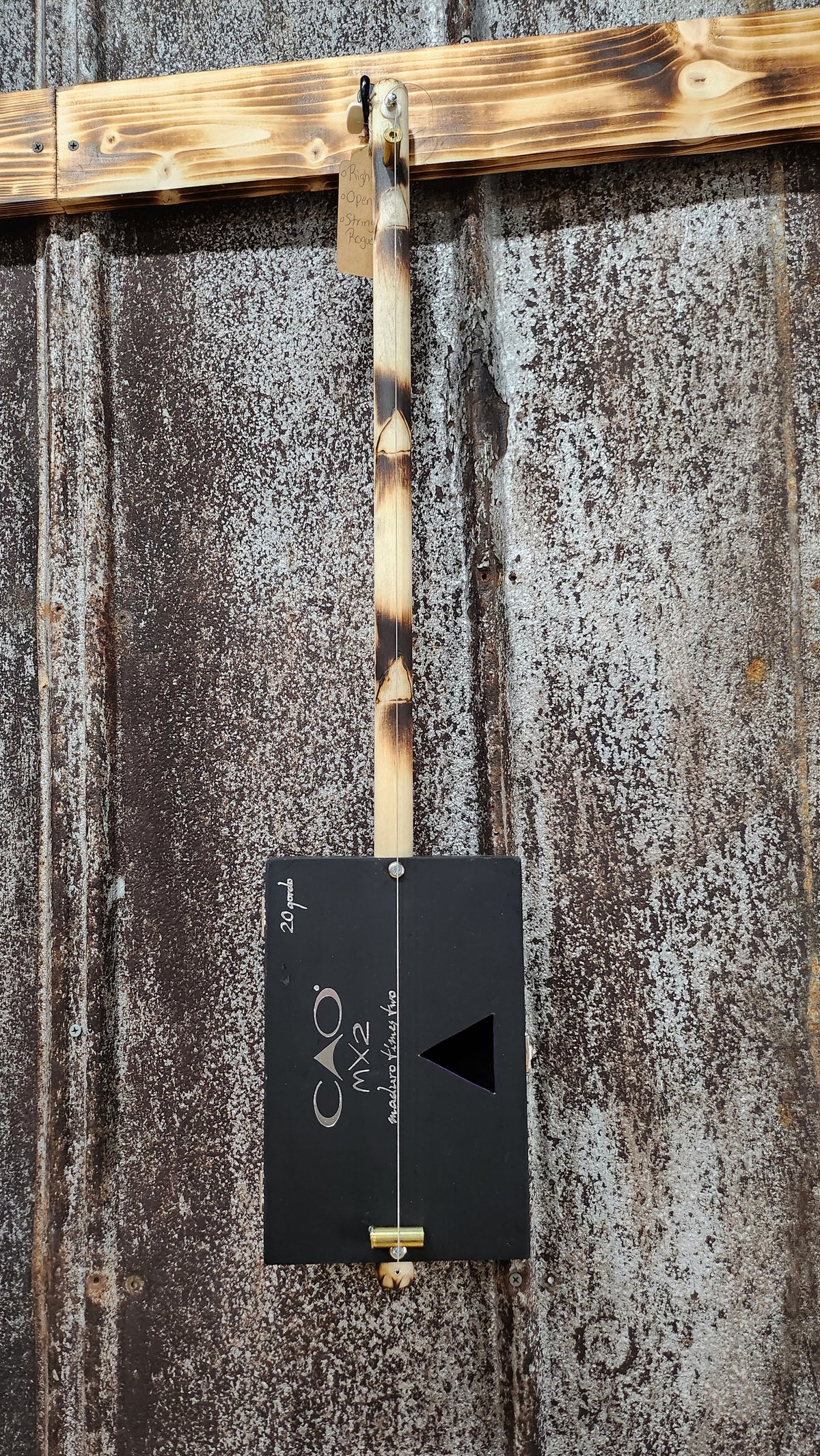 "Tri-Love" Premier Acoustic Cigar Box Bullet Banjo