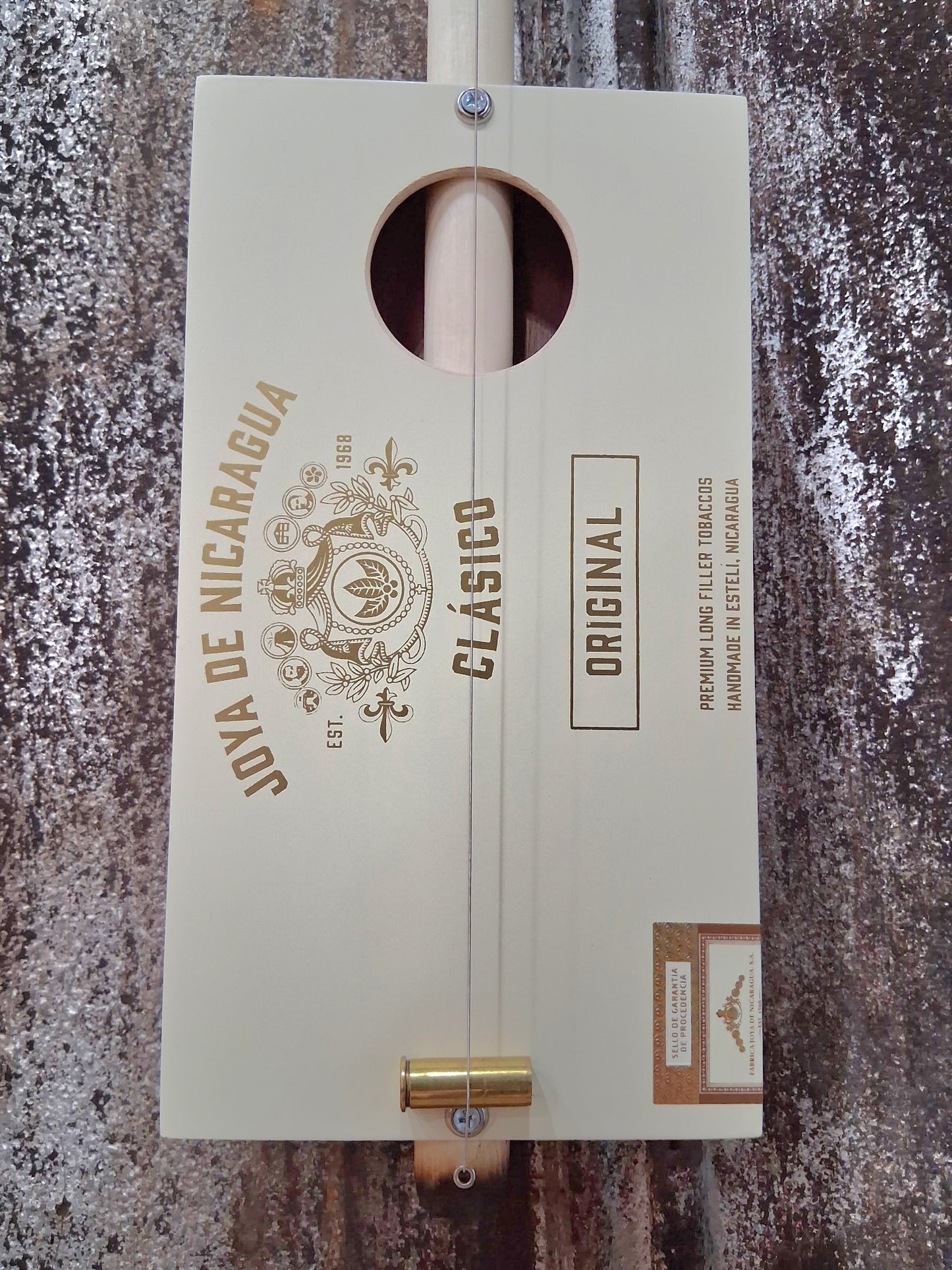 "Lit Candlestick" Regular Cigar Box Banjo