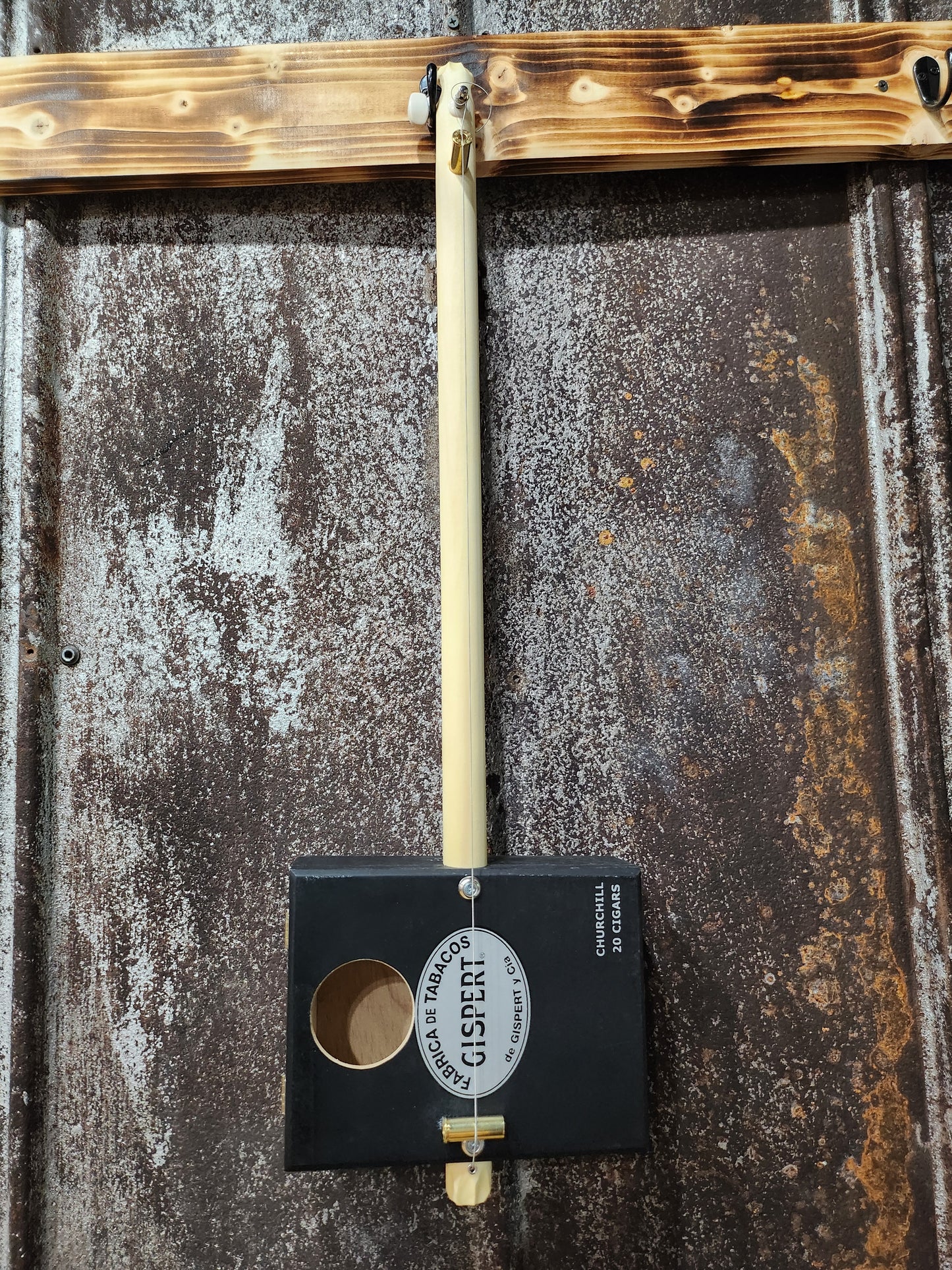 "Two Shades" Mini Cigar Box Bullet Banjo