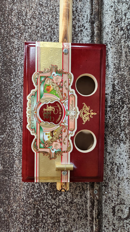 "Velvet Vestment" Regular Cigar Box Bullet Banjo