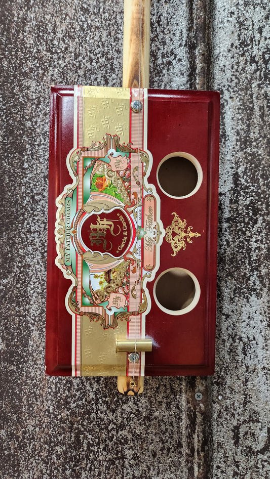 "Velvet Vestment" Regular Cigar Box Bullet Banjo