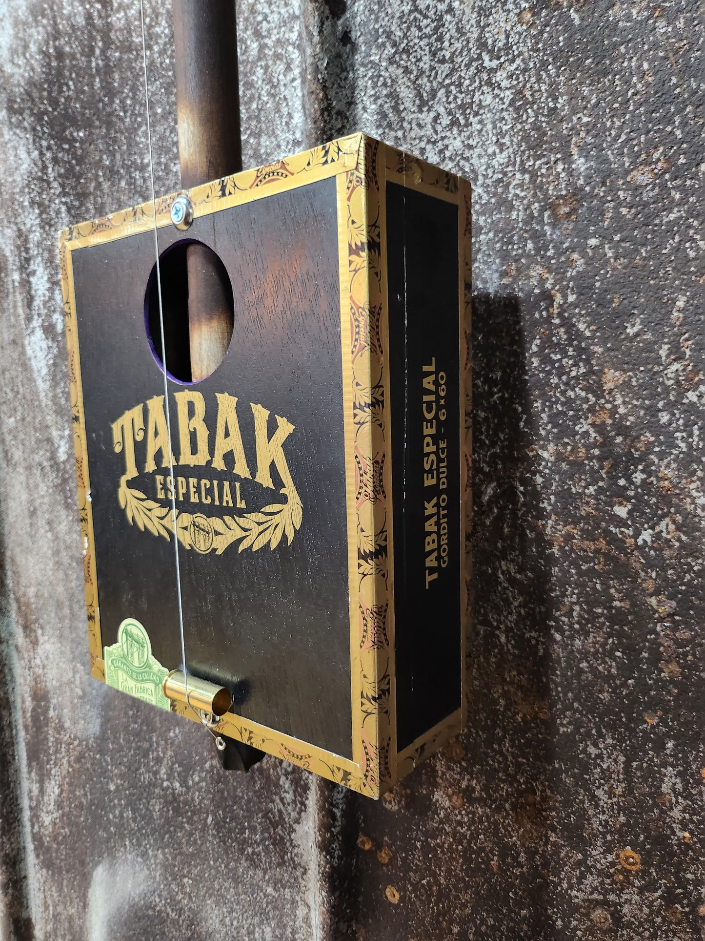 "Space Plates" Regular Cigar Box Bullet Banjo