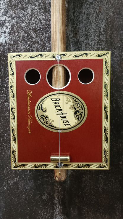 "Red Rebel" Mini Cigar Box Bullet Banjo