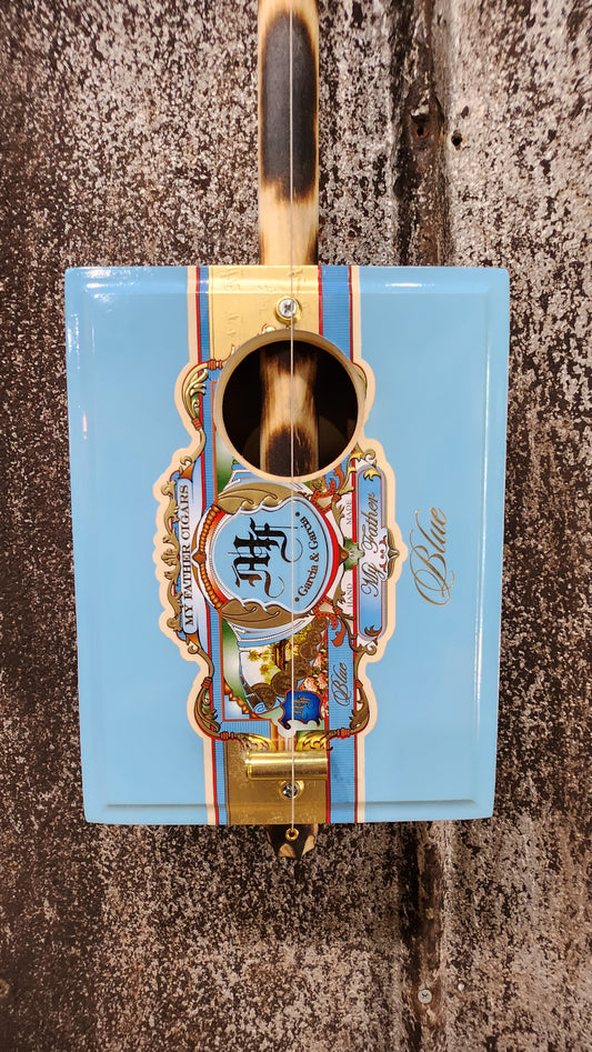 "Blue Grotto" Mini Acoustic Cigar Box Bullet Banjos
