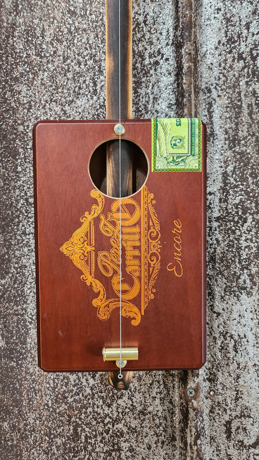 "Cammys' 2 Tone" Premier Cigar Box Bullet Banjo