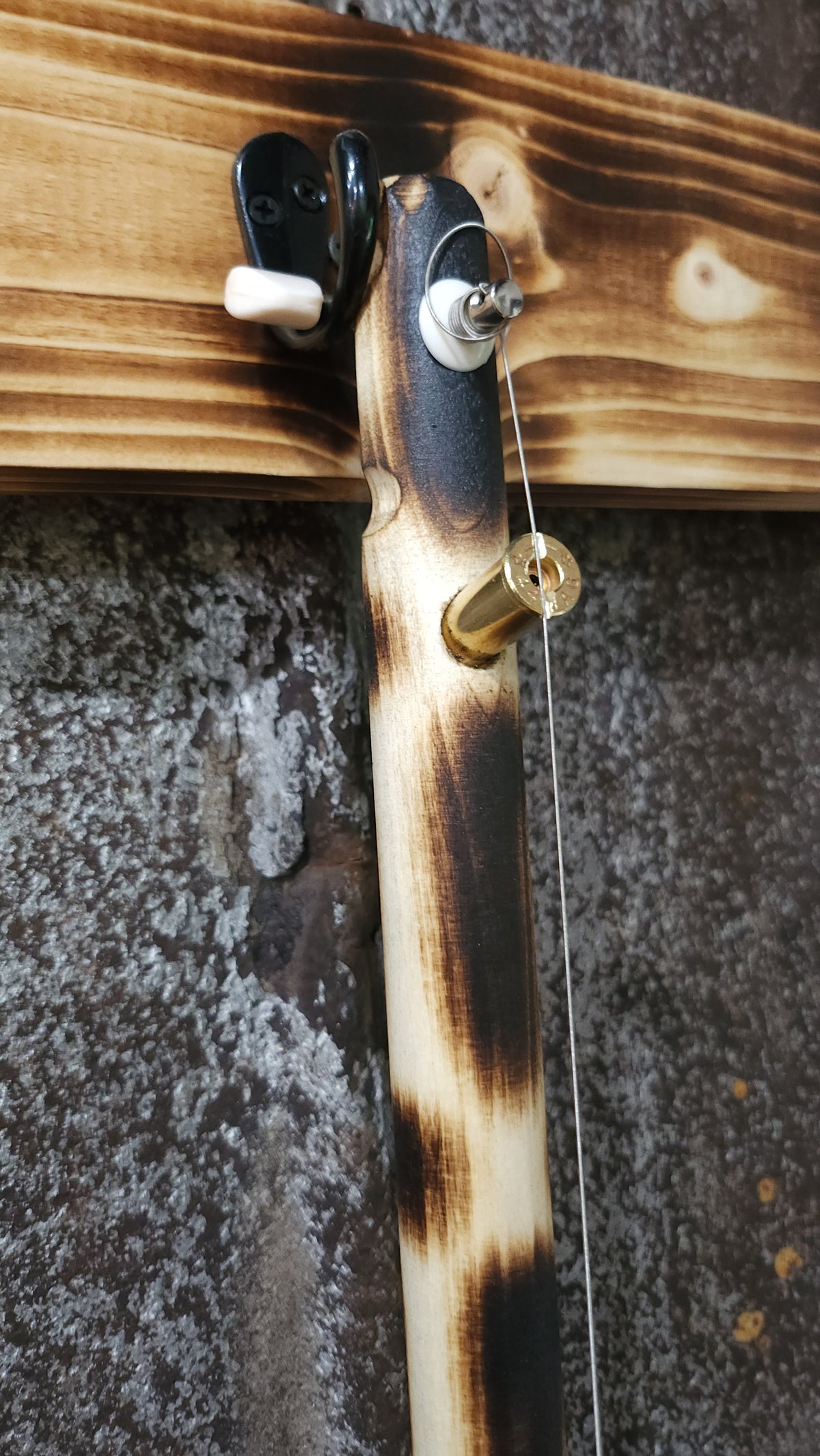 "Blue Blotted Beauty" Mini Cigar Box Bullet Banjo