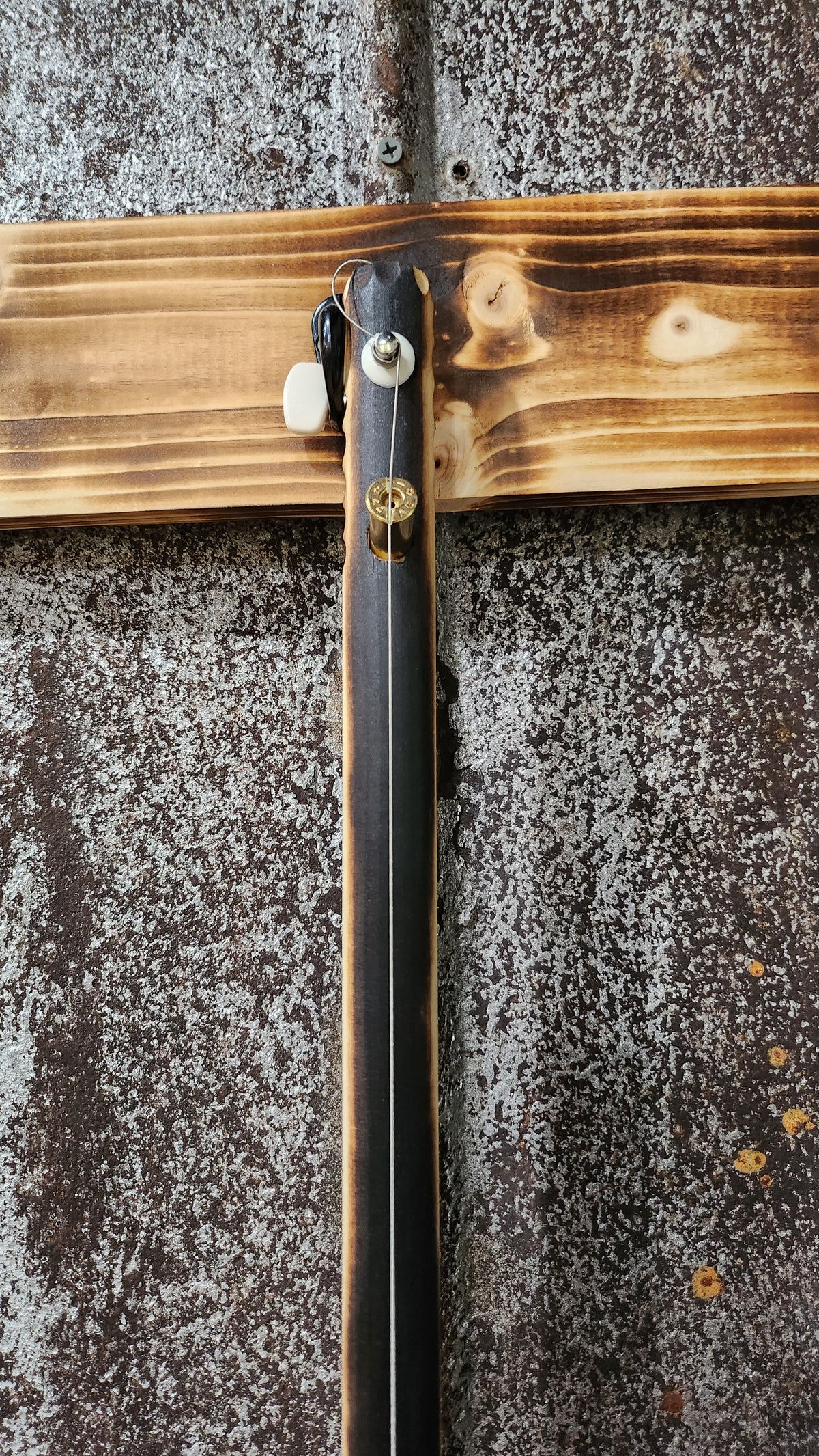 "Red Rocker" Regular Cigar Box Bullet Banjo