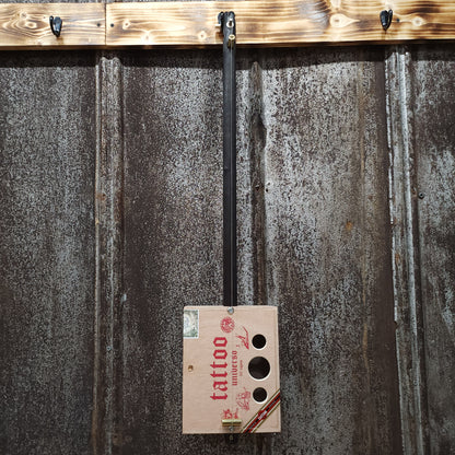 "Patchwork" Premium Cigar Box Bullet Banjo