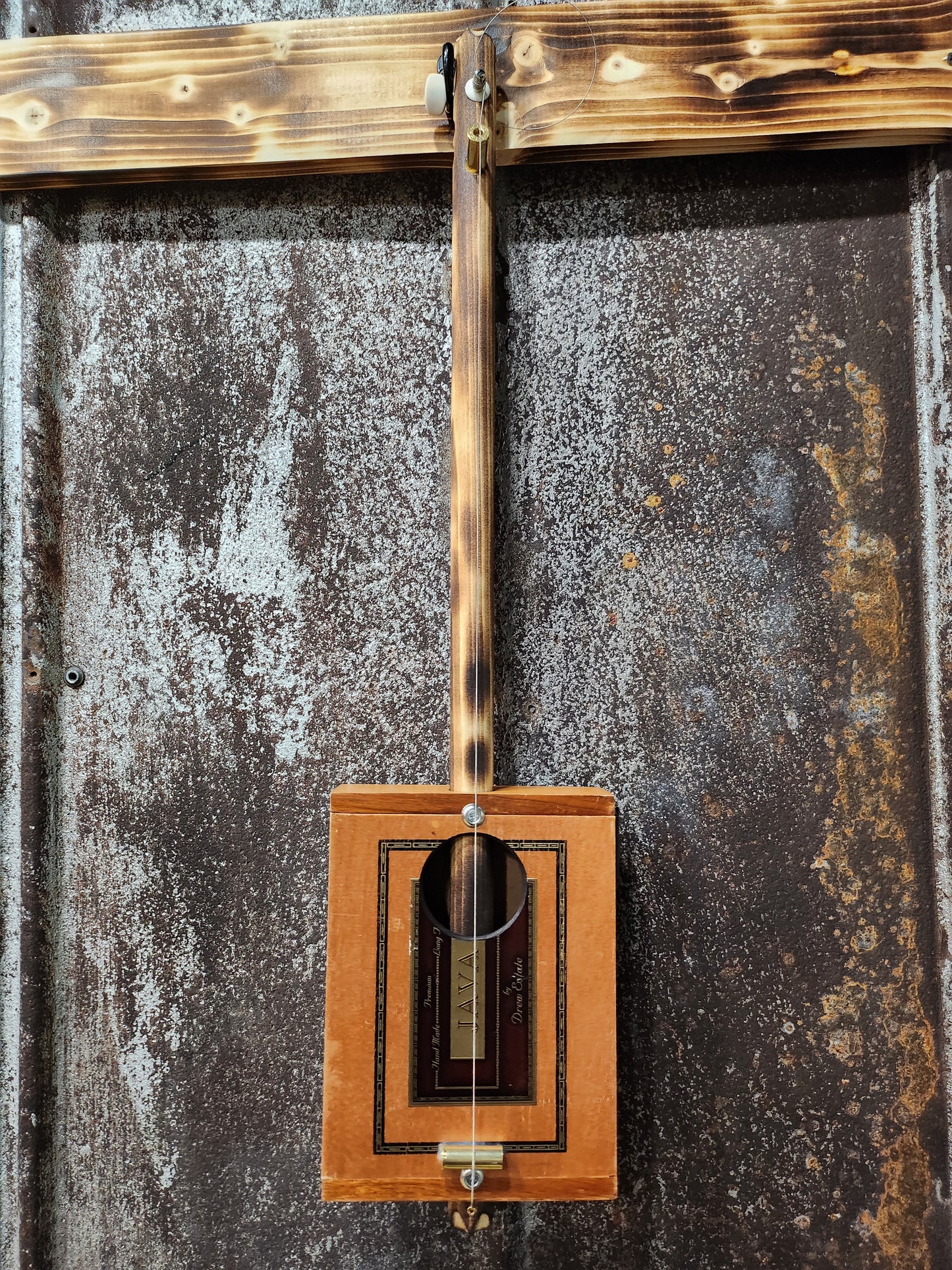"Oak & Honey" Mini Cigar Box Bullet Banjo