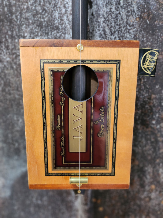 "JAVA LAVA" Regular Cigar Box Bullet Banjo