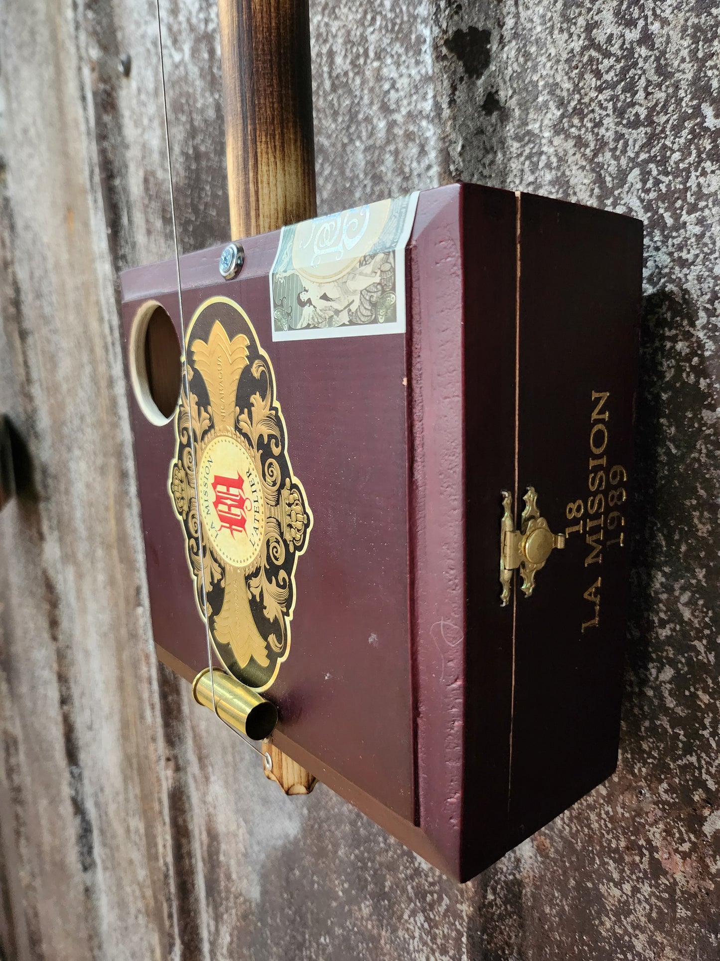 "Mission Purple" Mini Cigar Box Bullet Banjo