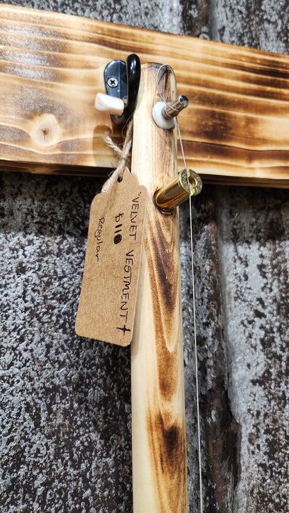 "Velvet Vestment" Regular Cigar Box Bullet Banjo